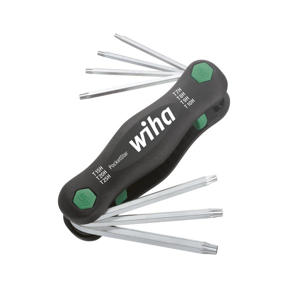 WIHA Multitool PocketStar TX Tamper Resistant mit Bohrung 7-teilig 25128 - Schraubendreher-Satz