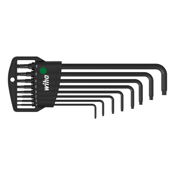 WIHA Stiftschlüssel Set im Classic TX Kugelkopf 9-teilig schwarzoxidiert 32395 - Sechskantstiftschlüsselsatz