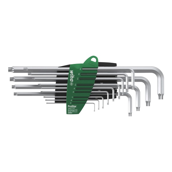 WIHA Stiftschlüssel Set im ProStar Halter TX 14-teilig titansilber 39104 - Sechskantstiftschlüsselsatz