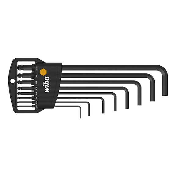 WIHA Allen key set hexagonal ball head 9-piece inch version 01420 - Hexagon socket wrench set