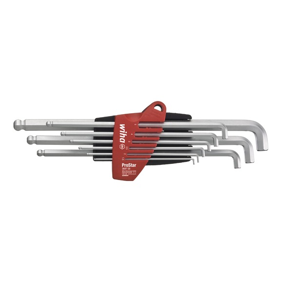 WIHA L-key set in ProStar holder 10-piece matt chrome-plated blister 35481 - Hexagon socket wrench set