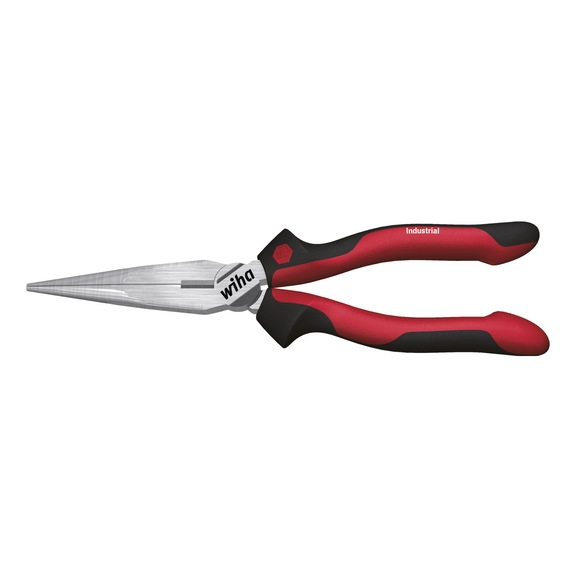 WIHA Flachrundzange Industrial mit Schneide gerade Form 200 mm 8 Zoll 32323 - Flachzange
