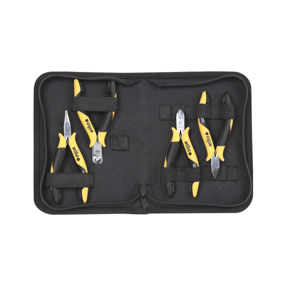 WIHA Zangen Set Professional ESD 5-teilig inklusiv Werkzeugmappe 33507 - Zangensatz