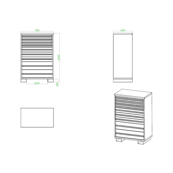 HK Standing tool cabinet 750*600*1530 - Tool Cabinet