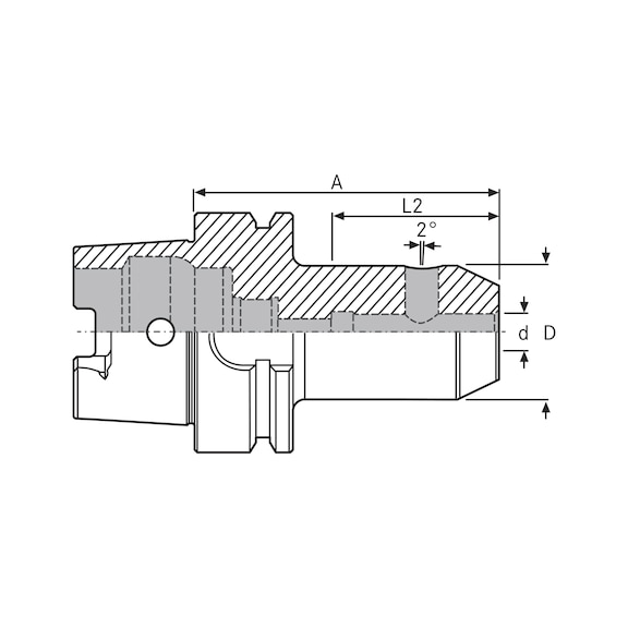 EROGLU milling cutter holder HSK-A40 whistle notch 10-80 shape A - HSK-A40 whistle notch milling cutter holders