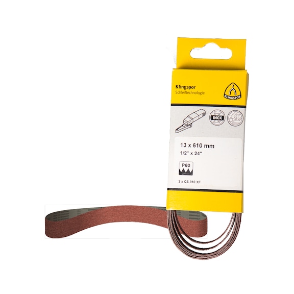 KLINGSPOR sanding belt 10x330 mm grain 40 F4G 3-pack 367104 - Sanding belts