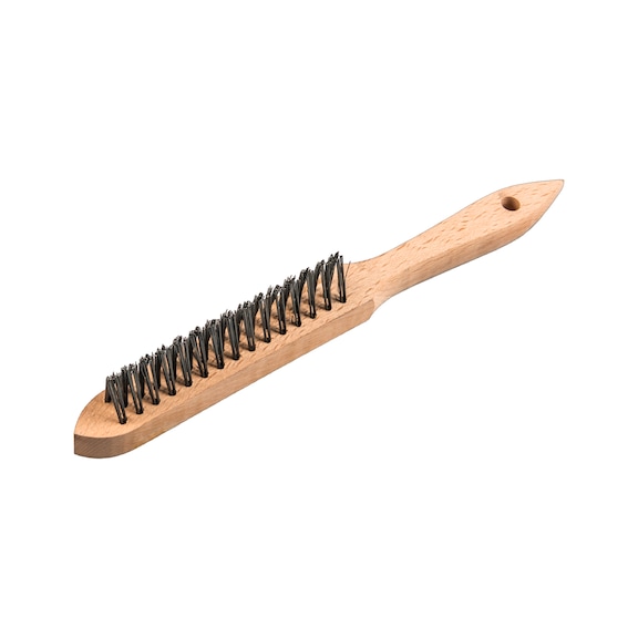 KLINGSPOR fillet weld brush 3 rows 125x25x290 mm wooden handle 0.35 steel 358378 - Hand handle brush