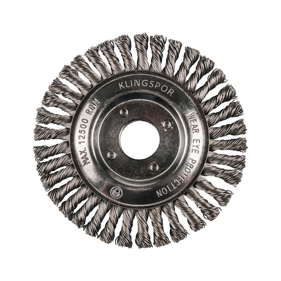 KLINGSPOR Pipelinebürste gezopft einreihig 125x6x22,23 mm 0,5 Edelstahl 363992 - Rundbürste