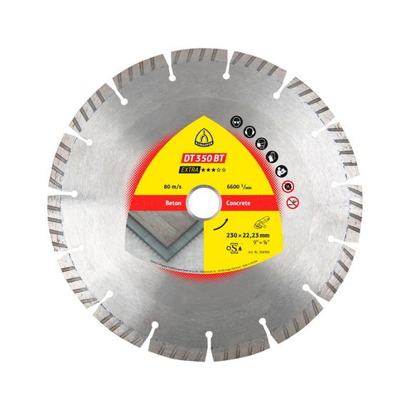 KLINGSPOR Diamanttrennscheiben 115x2,4x22,23 mm 8 Segmente 33x2,4x10 mm 354790 - Diamant-Trennscheibe