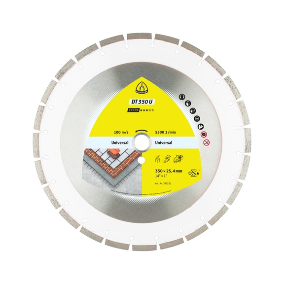 KLINGSPOR Diamanttrennscheiben 350x3x25,4 mm 24 Segmente 40x3x10 mm 336221 - Diamant-Trennscheibe