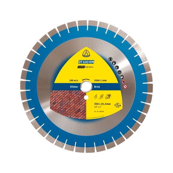 KLINGSPOR diamond cutting discs 350x3x25.4 mm 38 segments 24x3x15 mm 360934 - Diamond cutting disc
