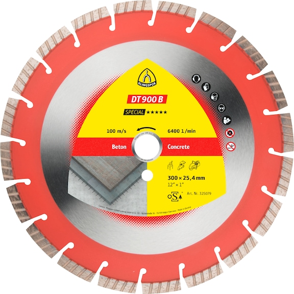KLINGSPOR diamond cutting blades 350x3x25.4 mm 22 segments 40x3x12 mm 325081 - Diamond cutting disc