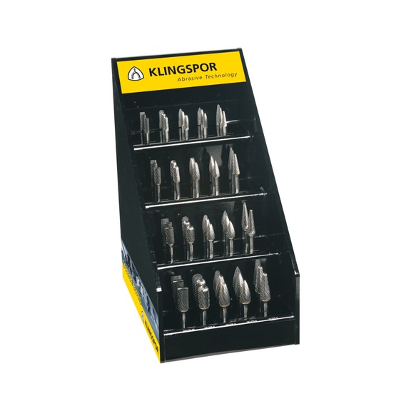 KLINGSPOR Fräser-Kernbohrer-Set 6 mm Kreuzverzahnung 40-teilig 300627 - Frässtift (nicht lösbare Schneiden)