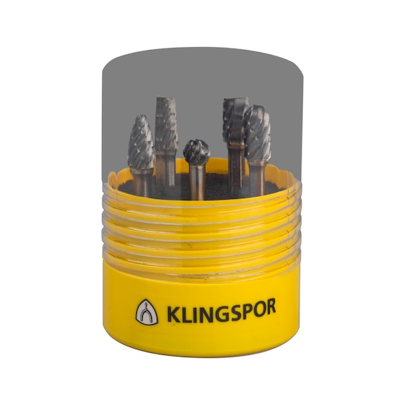 KLINGSPOR cutter core drill set 5-piece 9.6x6 mm special toothing steel 337154 - Burr (non-detachable cutting edges)