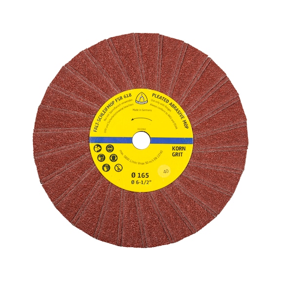 KLINGSPOR abrasive mop wheels 165x14 mm grain 80 single row 2 flaps 5831 - Abrasive mop wheels