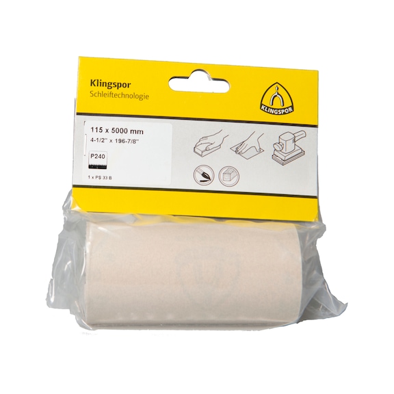 KLINGSPOR sanding roll 115x5000 mm grain 240 SB-packed in foil 366986 - Sanding roll