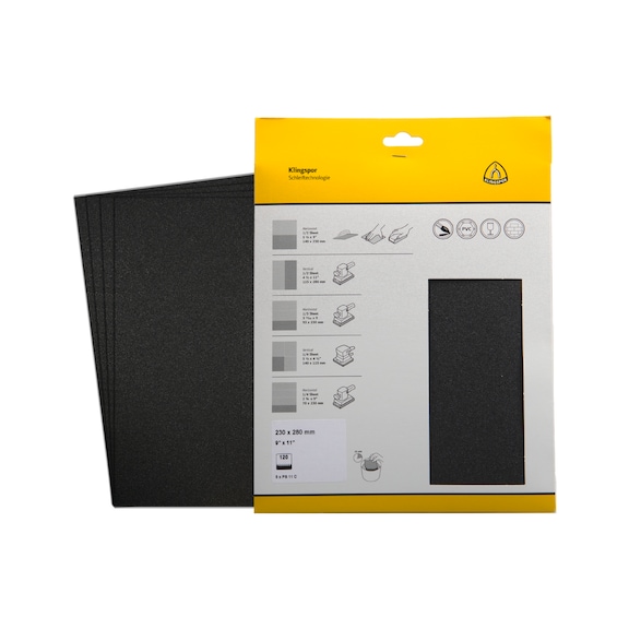KLINGSPOR Schleifbogen wasserfest 230x280 mm Korn 120 5er-Pack 241787 - Schleifbogen