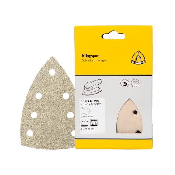 KLINGSPOR velcro-backed abrasive strips 98x148 mm grit 320 5-pack 360342 - Velcro-backed abrasive strips