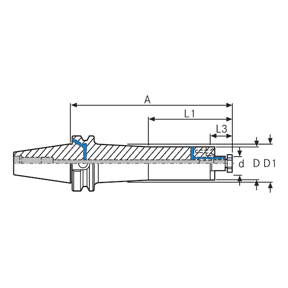 EROGLU BT40-32-200 transverse drive arbour, shape JD/JF - MAS-BT40 transverse drive arbours