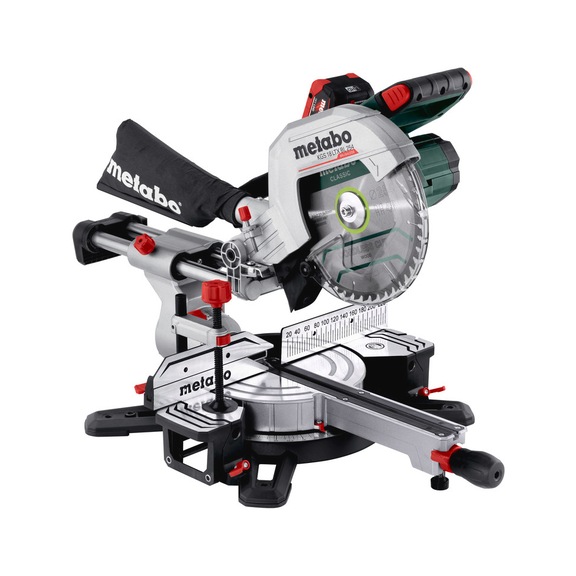 METABO Akku-Kappsäge KGS 18 LTX BL 254 mit Zugfunktion 11-teilig 614254810 - Kappsäge (Akku)