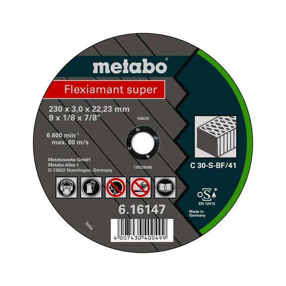 METABO Trennscheibe 25 Stück Flexiamant super 230x3,0x22,2 Stein 616303000 - Trennschleifscheibe