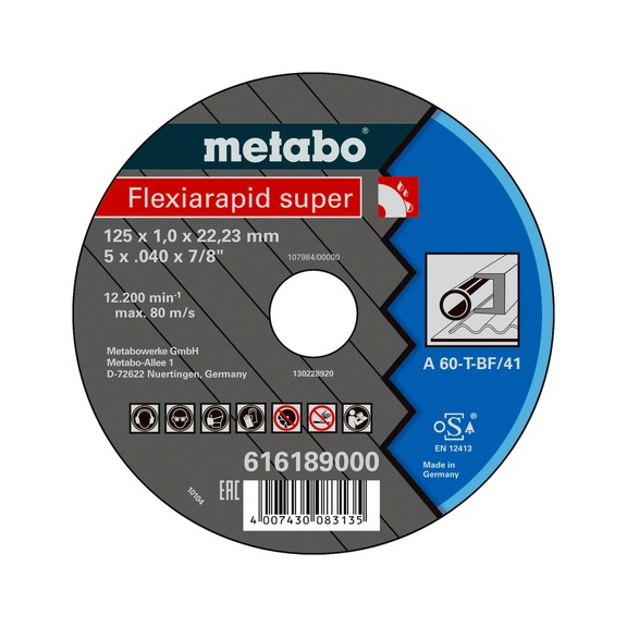 METABO Trennscheibe 25 Stück Flexiarapid super 115x1,0x22,23 Stahl 616188000 - Trennschleifscheibe
