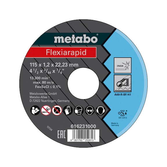 METABO cut-off wheel 25 pieces Flexiarapid 25x 115x1,2x22,23 Inox TF 41 616231000 - Cut-off wheel