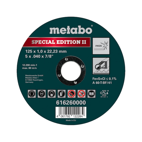 METABO cut-off wheel 25 pieces in a pack Special Edition II 125x1.0x22.23 mm Inox - Cut-off wheel