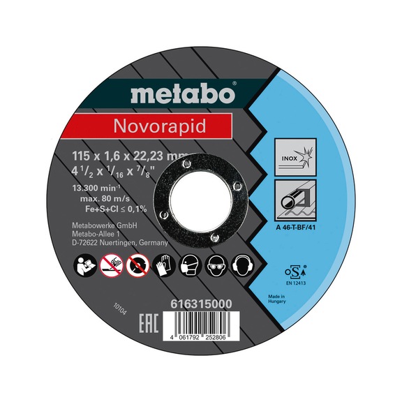 METABO Trennscheibe 25 Stück im Pack Novorapid 115x1,6x22,23 Inox TF41 616315000 - Trennschleifscheibe