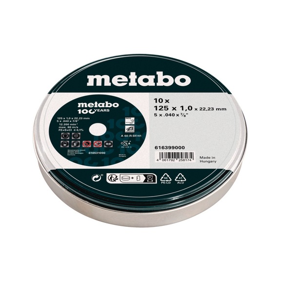 METABO Cut-off wheel 10 pieces SP 125x1.0x22.23 616399000 - Cut-off wheel