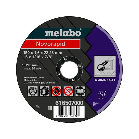 METABO Trennscheibe 25 Stück im Pack Novorapid 150x1,6x22,23 Stahl 616507000 - Trennschleifscheibe