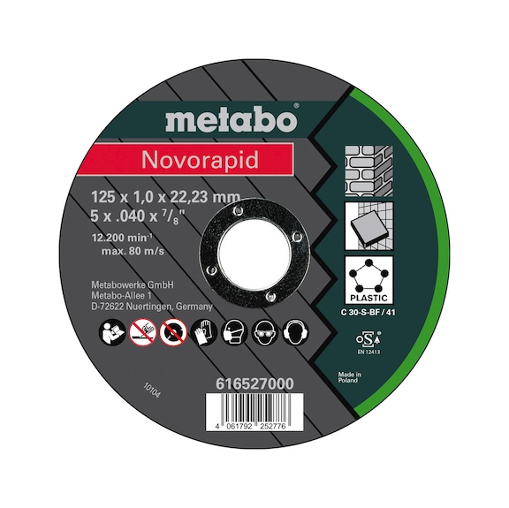 METABO Trennscheibe 25 Stück Novorapid 125x1,0x22,23 Universal,TF41 616527000 - Trennschleifscheibe