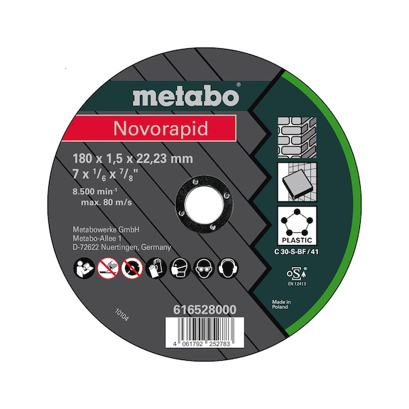 METABO Cut-off wheel 25 pieces Novorapid 180x1,5x22,23 Universal TF41 616528000 - Cut-off wheel
