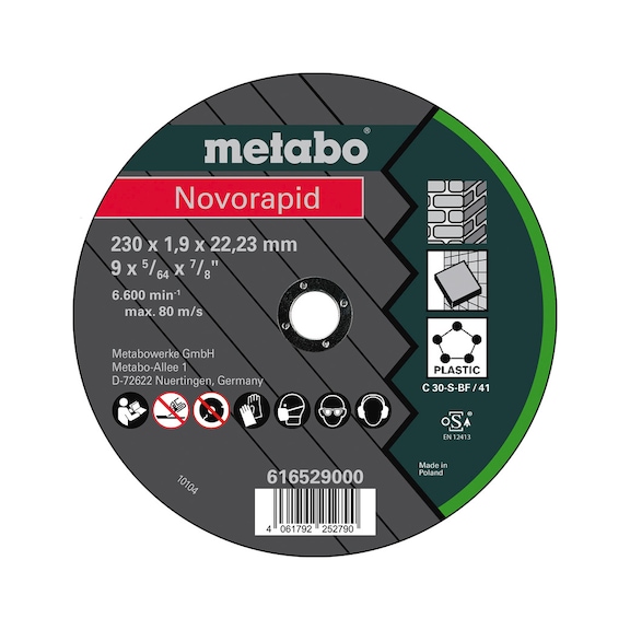 METABO Cut-off wheel 25 pieces Novorapid 230x1.9x22.23 Universal TF41 616529000 - Cut-off wheel