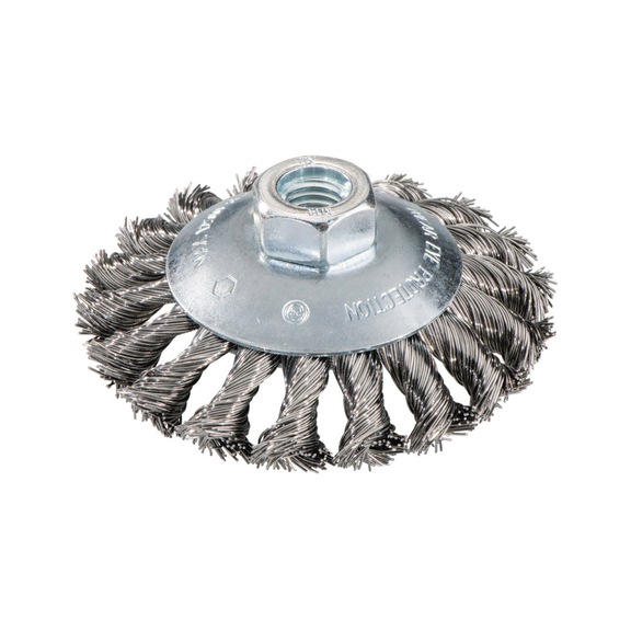 METABO round brush 100x0.5x10 mm/ M 14 steel wire knotted cranked 0.50 mm - Grinding tool made of abrasive on backing pad