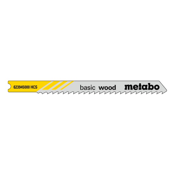 METABO Jigsaw blades 5 pieces basic wood 74/ 3.0 mm HCS universal shank - Saw blade for jigsaw
