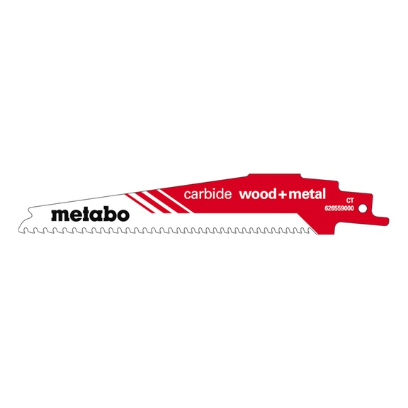 METABO Reciprocating saw blade carbide wood/metal 150 x 1.25 mm CT 3-4mm/6-8TPI 626559000 - Saw blade for reciprocating saw