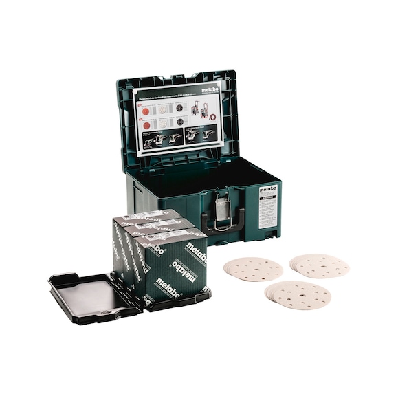 METABO Abrasive set diameter 150-piece Multihole 50 each P80 P120 P180 - Grinding tool made of abrasive on backing pad