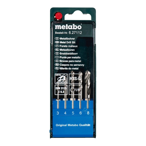 METABO metal drill bits 5-piece 627112000 - Drill set (cutting tool with defined cutting edges)