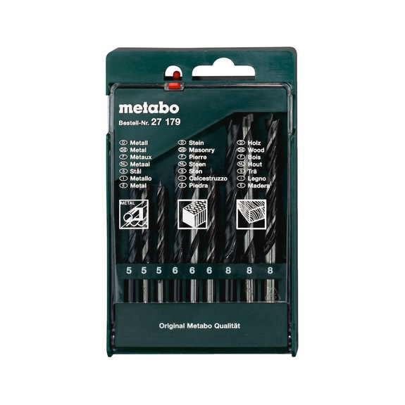 METABO drill bit assortment 9-piece each 3 x diameter 5 / 6 / 8 mm 627179000 - Drill set (cutting tool with defined cutting edges)