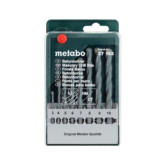 METABO Concrete drill bit cassette classic 8-piece 3/4/5/6/7/8/9/10 mm 627182000 - Drill set (cutting tool with defined cutting edges)
