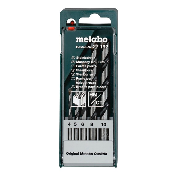 METABO masonry drill bit cassette 5-piece diameter 4 / 5 / 6 / 8 / 10 mm 627192000 - Drill set (cutting tool with defined cutting edges)