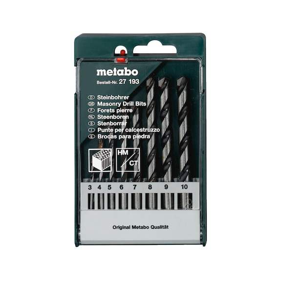 METABO masonry drill bit cassette 8-piece diameter 3/4/5/6/7/8/9/10mm - Drill set (cutting tool with defined cutting edges)