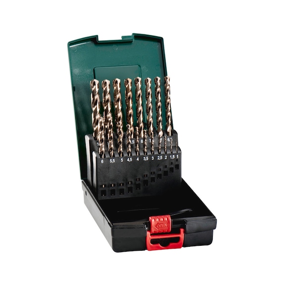 METABO Drill bit set in plastic cassette HSS-Co 19-piece 1-10x0.5 mm 627671000 - Drill set (cutting tool with defined cutting edges)