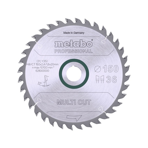 METABO Saw blade MultiCutProf 150x20 36 WZ 10 degrees 628000000 - Circular saw blade