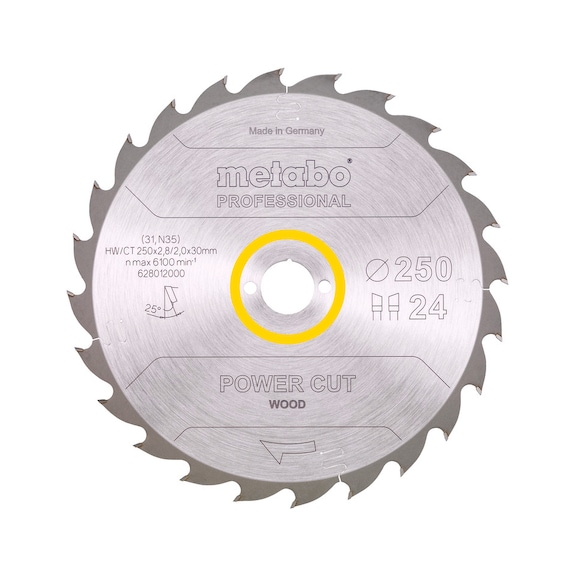 METABO Sägeblatt PowerCutProf 250x30 24 WZ 25 Grad 628012000 - Kreissägeblatt