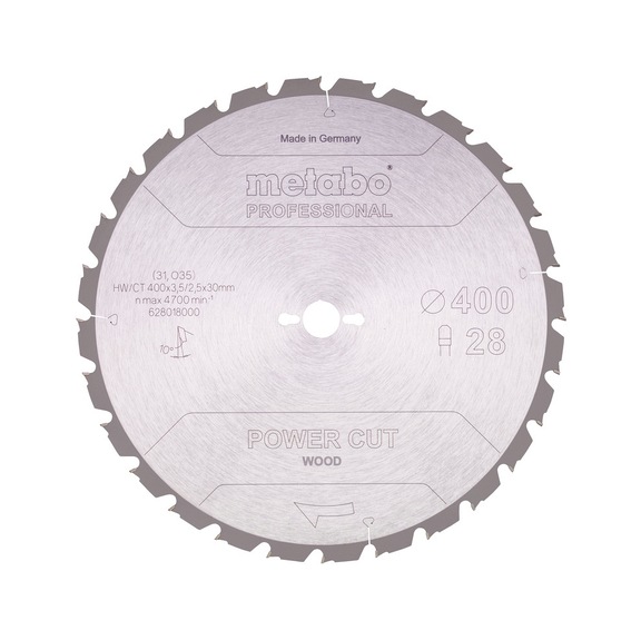 METABO Saw blade PowerCutProf 400x30 Z28 TZ 10 degrees 628018000 - Circular saw blade