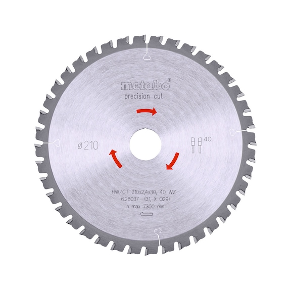 METABO Saw blade PrecisionCutProf 210x30 40 WZ 3 degrees 628037000 - Circular saw blade