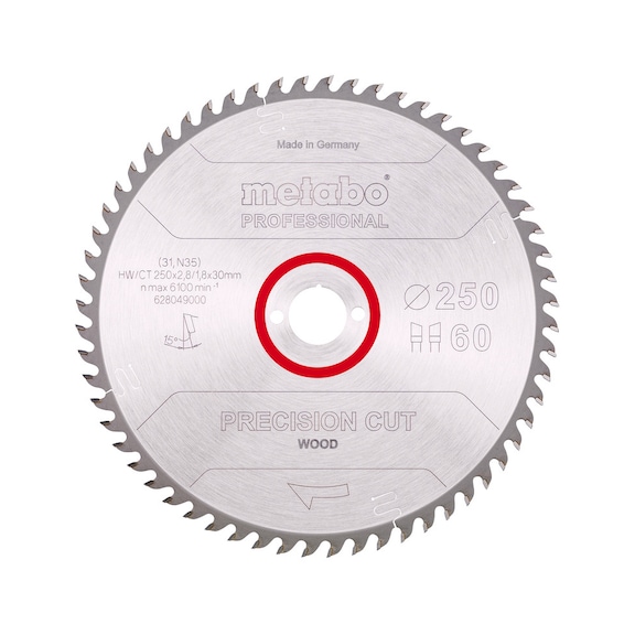 METABO Saw blade PrecisionCutProf 250x30 60 WZ 15 degrees 628049000 - Circular saw blade