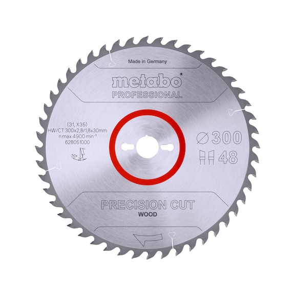 METABO Saw blade PrecisionCutProf 300x30 48 WZ 15 degrees 628051000 - Circular saw blade
